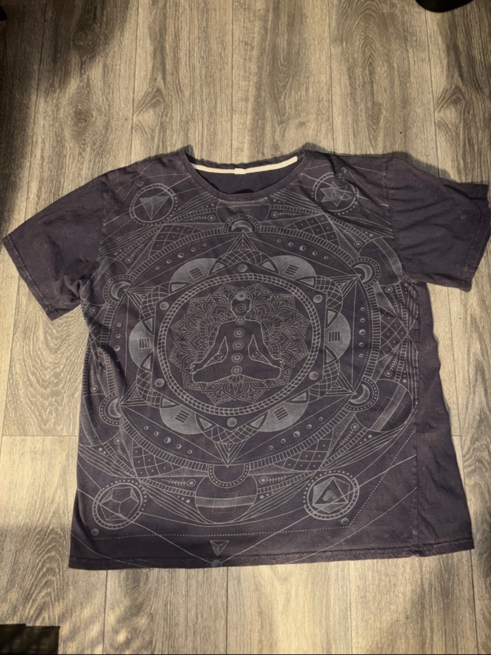 Unisex Short-Sleeve Mandala Graphic Tee - Black